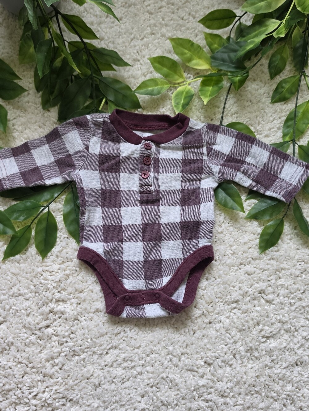 Baby Boy Plaid Longsleeve (0-3 Months)